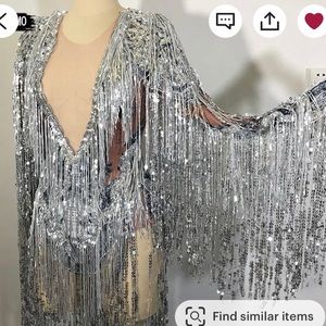 Sparkly Sequin Fringe Bodysuit - Festival Outfit - Festival Clothing - One Piece